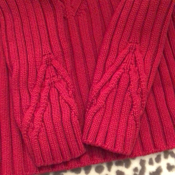 Ann Taylor Red Cable Knit Ribbed Sweater Small - Picture 11 of 12